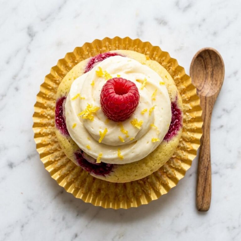 Raspberry Lemon Cupcakes Recipe - Raspberry Lemon Cupcakes Recipe served in a white bowl overhead view