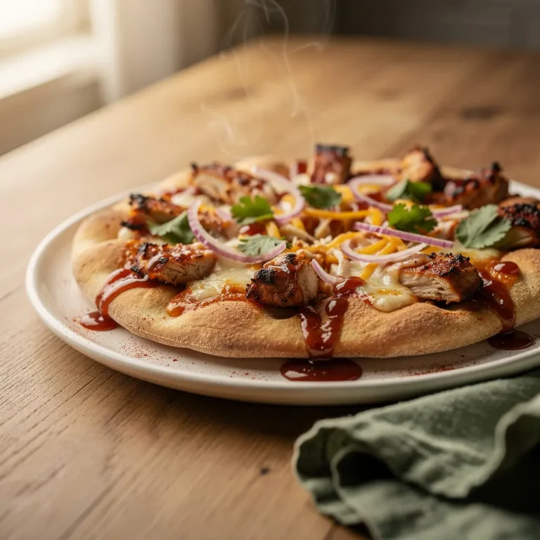 BBQ chicken flatbread, easy flatbread recipe, quick dinner ideas, shredded chicken flatbread, 30-minute meals