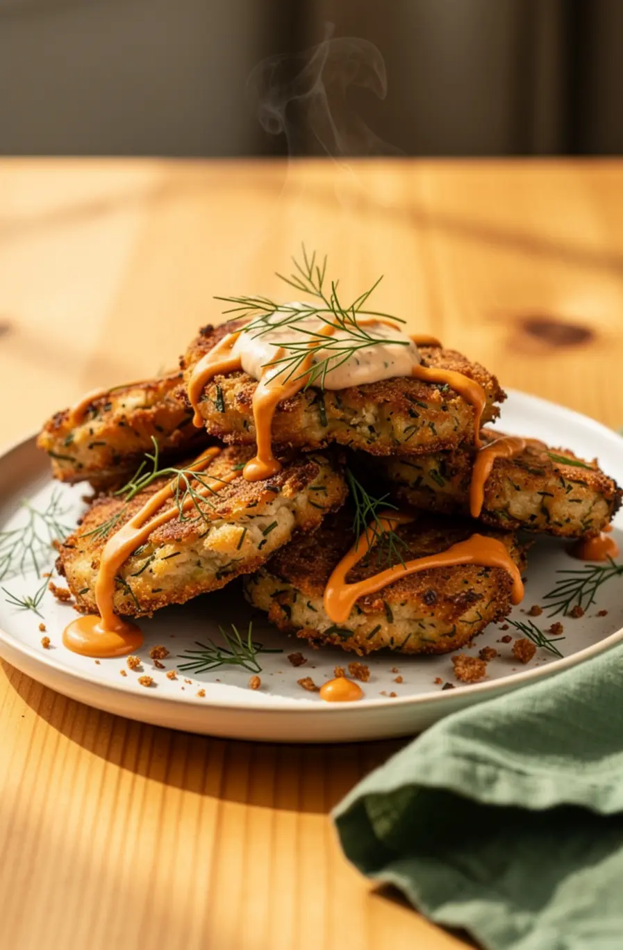 Crispy Dill Pickle Chicken Fritters Recipe – finished dish