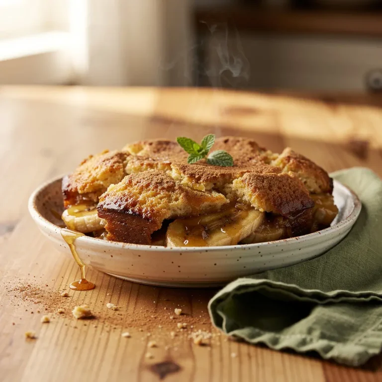 Southern banana cobbler, easy banana cobbler recipe, homemade banana dessert, Southern comfort food desserts, biscuit topping cobbler