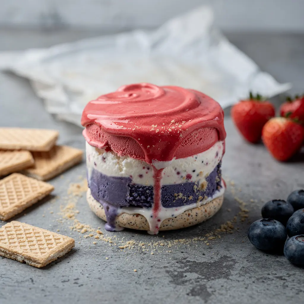 4th Of July Firecracker Ice Cream Sandwiches Recipe (Red White & Blue), easy 4th Of July Firecracker Ice Cream Sandwiches, homemade Red White and Blue Ice Cream Sandwiches, best patriotic ice cream sandwiches recipe, how to make 4th of July ice cream sandwiches