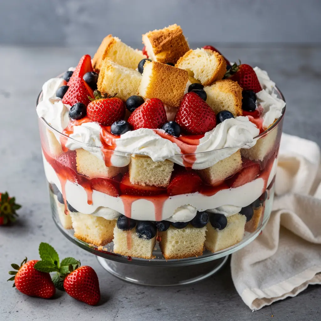 4th Of July Red White & Blue Trifle Recipe (No-Bake, 20 Minutes), easy 4th Of July Red White & Blue Trifle Recipe, homemade 4th Of July Red White & Blue Trifle Recipe, best 4th Of July Red White & Blue Trifle Recipe, how to make 4th Of July Red White & Blue Trifle