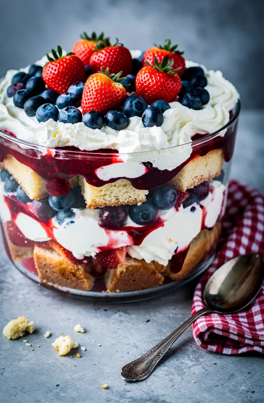 4th Of July Red White & Blue Trifle Recipe (No-Bake, 20 Minutes) – finished dish