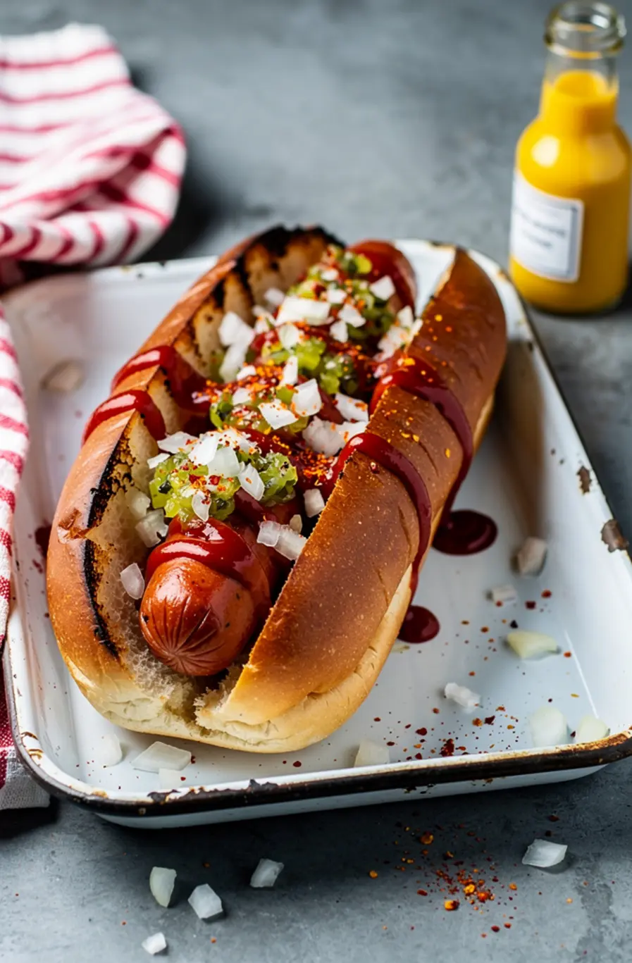 4th of July Firecracker Hot Dogs Recipe – finished dish