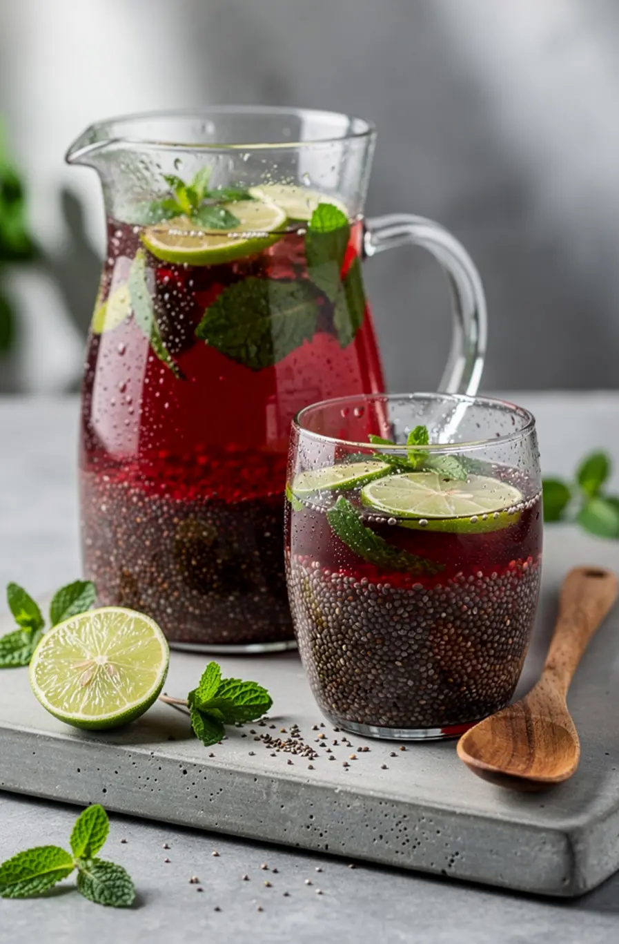 Chia Fresca (Mexican Agua de Chia) with Lime & Mint Recipe – finished dish