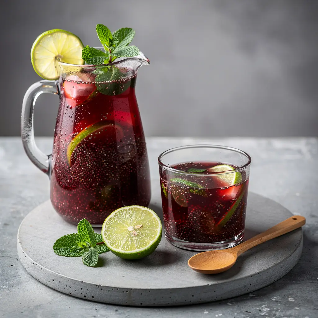 Chia Fresca (Mexican Agua de Chia) with Lime & Mint Recipe, easy Chia Fresca recipe, homemade Mexican Agua de Chia, best Chia Fresca with Lime & Mint recipe, how to make Chia Fresca