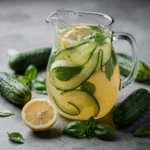 Cucumber Basil Lemonade Recipe (Viral Summer Drink), easy Cucumber Basil Lemonade Recipe, homemade Cucumber Basil Lemonade, best Cucumber Basil Lemonade recipe, how to make Cucumber Basil Lemonade