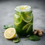 Flat Belly Green Detox Juice Recipe (Cucumber, Lemon, Ginger & Spinach), easy Flat Belly Green Detox Juice Recipe, homemade Flat Belly Green Detox Juice, best Flat Belly Green Detox Juice recipe, how to make Flat Belly Green Detox Juice