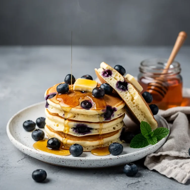 Greek Yogurt Blueberry Pancakes Recipe (Fluffy & High Protein), easy Greek Yogurt Blueberry Pancakes, homemade high-protein pancakes, best Greek Yogurt Blueberry Pancakes recipe, how to make fluffy blueberry pancakes