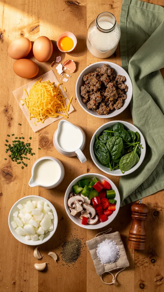 Ingredients for Keto Breakfast Casserole Recipe