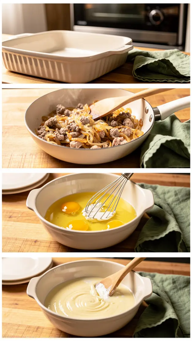 Step-by-step process for Keto Breakfast Casserole Recipe