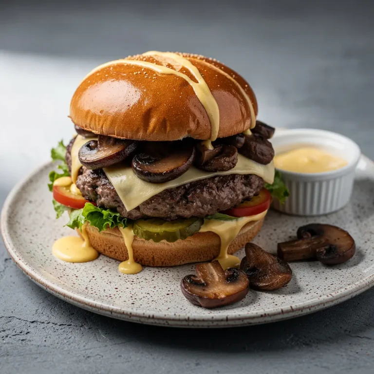 Mushroom Swiss Smash Burger Recipe, easy Mushroom Swiss Smash Burger, homemade Mushroom Swiss Smash Burger, best Mushroom Swiss Smash Burger recipe, how to make Mushroom Swiss Smash Burger