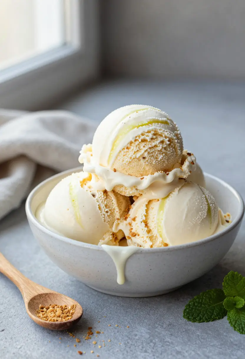 No-Churn Key Lime Pie Ice Cream Recipe – finished dish
