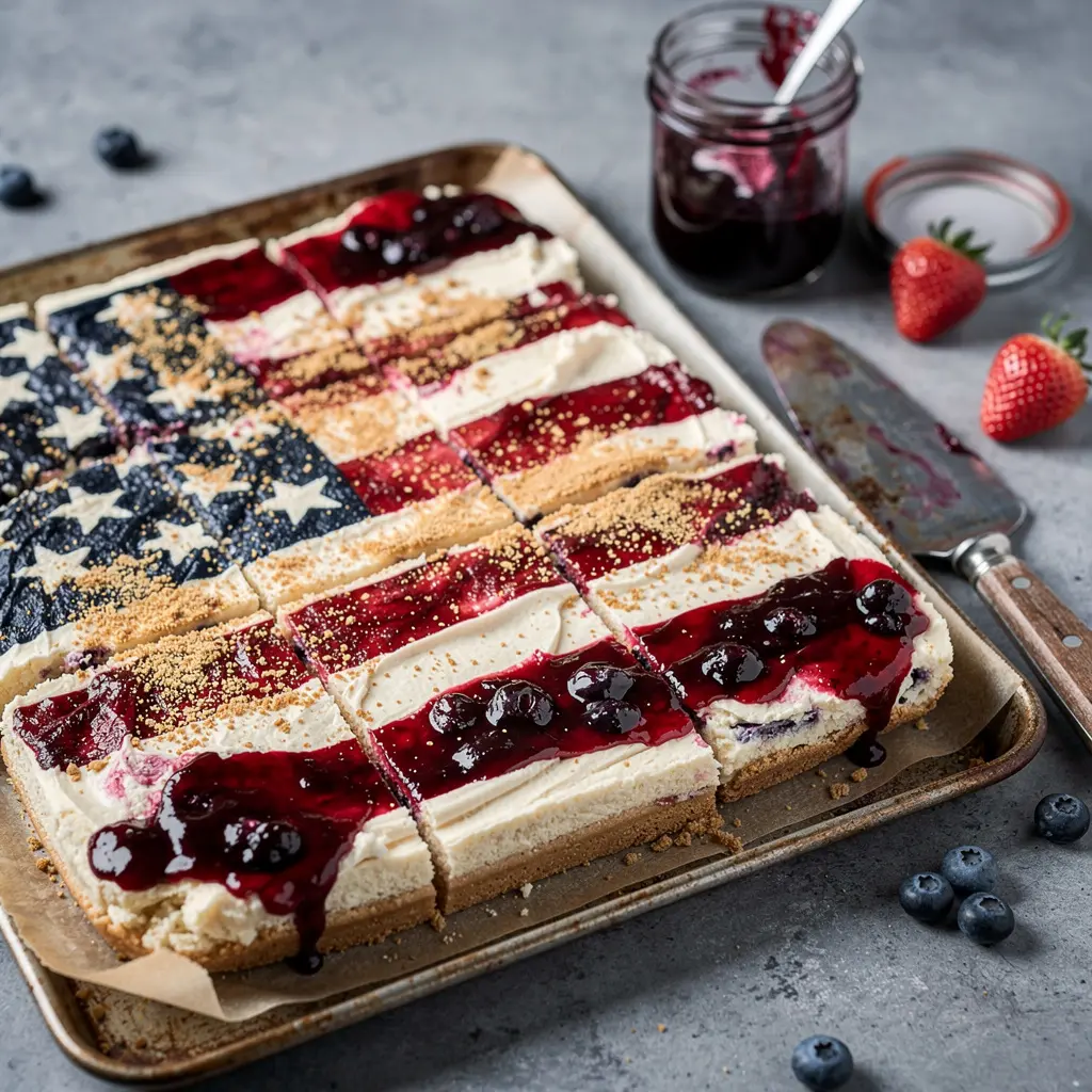 Patriotic Strawberry Blueberry Cheesecake Flag Bars Recipe for the 4th Of July, easy Patriotic Strawberry Blueberry Cheesecake Flag Bars, homemade Patriotic Strawberry Blueberry Cheesecake Flag Bars, best Patriotic Strawberry Blueberry Cheesecake Flag Bars recipe, how to make Patriotic Strawberry Blueberry Cheesecake Flag Bars