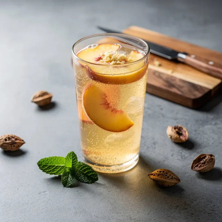 Peach Ginger Sparkling Soda Recipe (3 Ingredients), easy peach ginger soda recipe, homemade peach ginger sparkling soda, best peach ginger soda recipe, how to make peach ginger sparkling soda