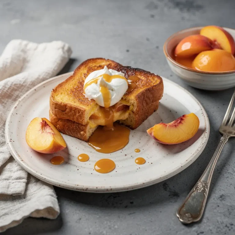 Peaches & Cream Stuffed French Toast (No Bake Filling) Recipe, easy Peaches & Cream Stuffed French Toast, homemade Peaches & Cream Stuffed French Toast, best Peaches & Cream Stuffed French Toast recipe, how to make Peaches & Cream Stuffed French Toast