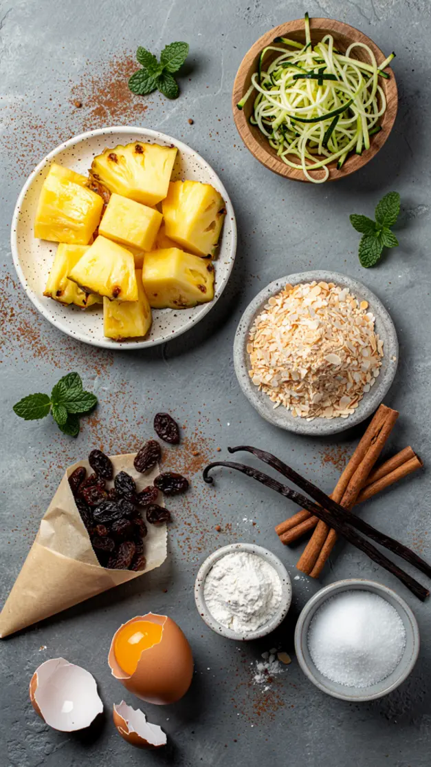 Ingredients for Pina Colada Zucchini Bread