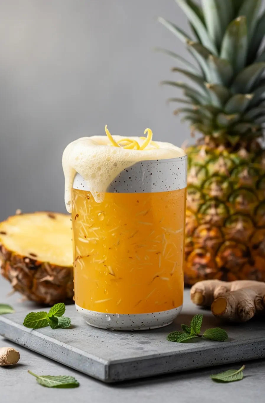 Pineapple Ginger Fat Burning Juice Recipe (Anti-Bloat & Detox) – finished dish