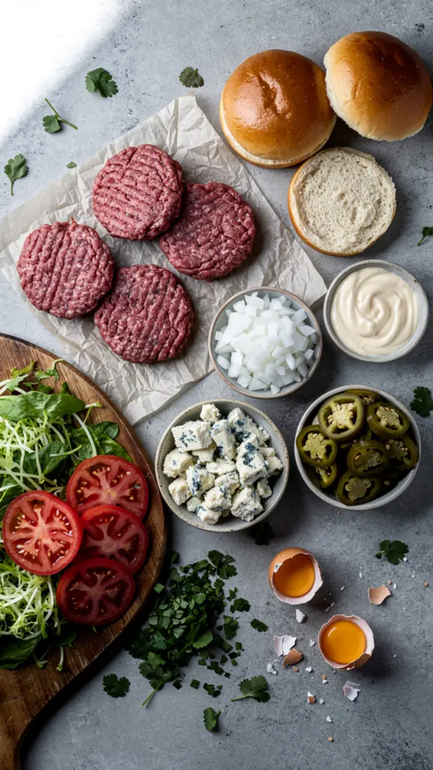 Ingredients for Savory Smash Burger Tacos Recipe