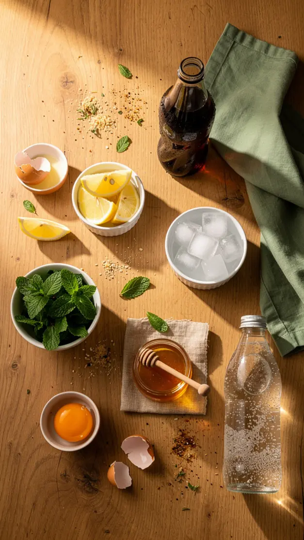 Ingredients for Sparkling Honey Cola Lemonade Recipe