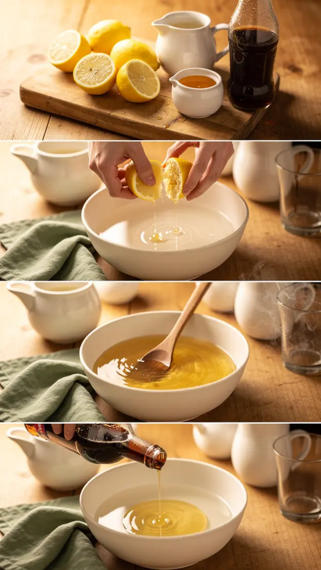 Step-by-step process for Sparkling Honey Cola Lemonade Recipe